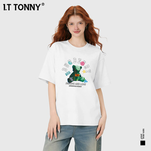 潮牌I.TTONNY气质情侣短袖T恤纯色