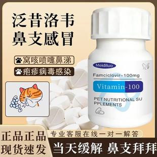 泛昔韦洛韦片猫鼻支疱疹药杯状病毒瑞维希宠物用流浓鼻涕红肿流泪