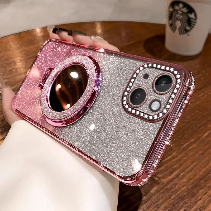 适用苹果14手机壳iphone14plus保护壳硅胶plus全包边14自带镜头膜防摔plus软新款ip十四镜子支架女款外壳个性