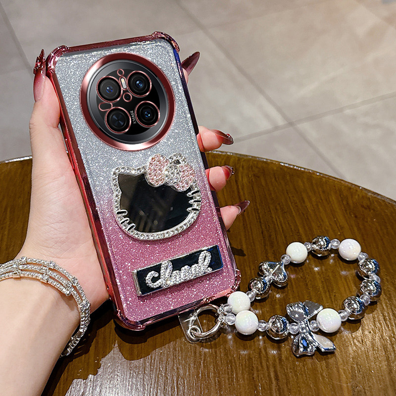 适用华为mate70手机壳mete70保护套m70硅胶自带镜头膜m镜头全包防摔软meta女加新款高级感支架镜子mate70外壳