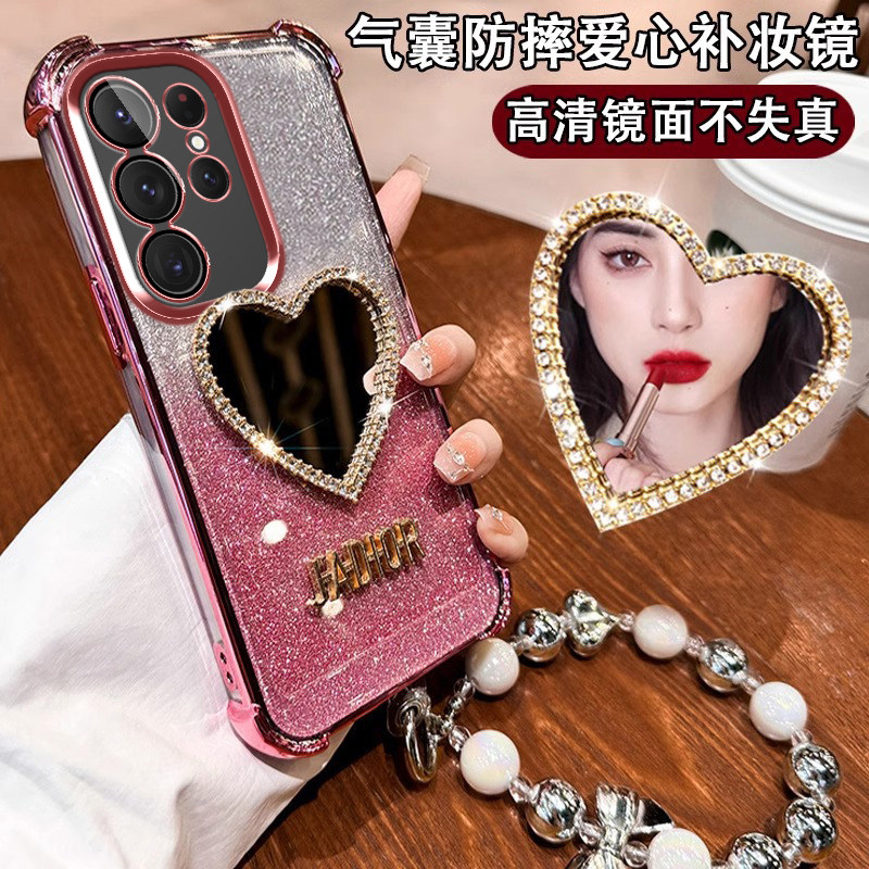 适用三星s25ultra手机壳s25uitra保护套硅胶S25u自带镜头膜全包galaxys气囊S9380防摔软壳镜子带钻外壳个性潮