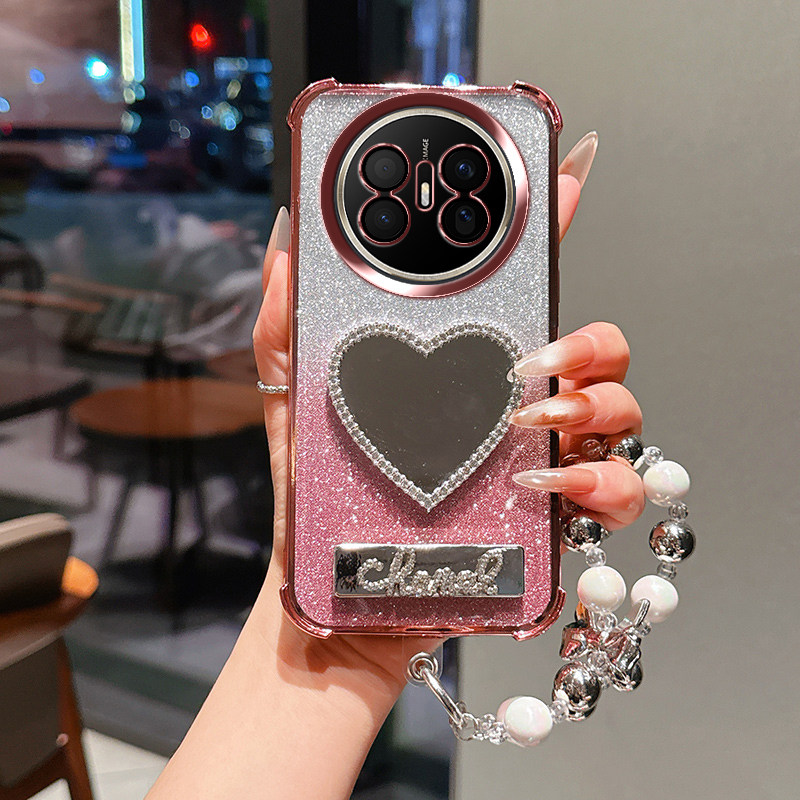 适用华为mate70air手机壳meta70ari保护套硅胶SUP一AL90带镜头膜全包mete防摔m70软mt镜子支架女新款外壳个性