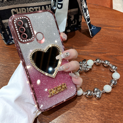 适用oppoA32手机壳爱心镜子