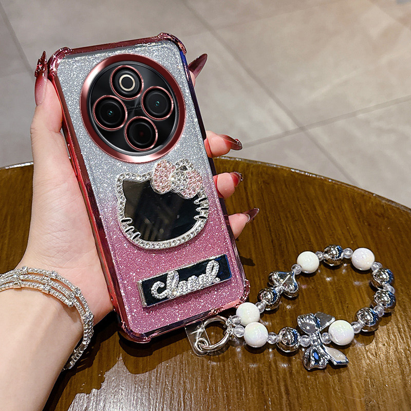 适用vivoy300Pro手机壳y300pro十保护套女vivo镜头全包边V2410A防摔voy软壳por+带镜子支架voviy高级感新款钻