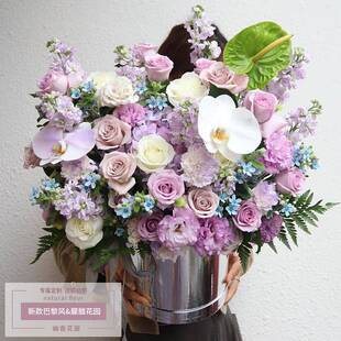 母亲节上海鲜花同城速递芍药蝴蝶兰郁金香玫瑰花束抱抱桶武汉配送