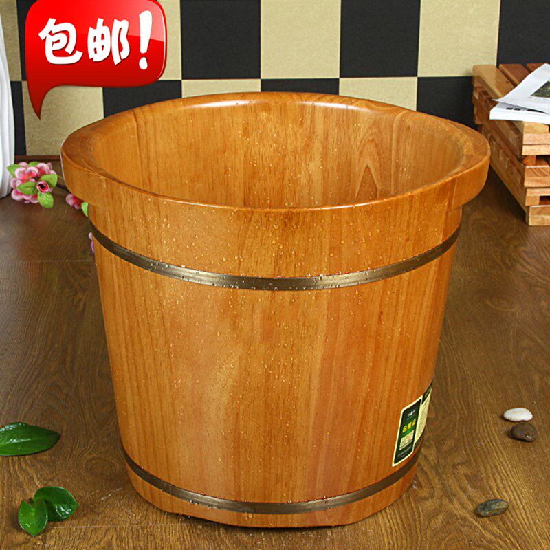 橡木泡脚木桶洗脚木盆足浴桶足浴盆泡脚桶富源35高耳朵