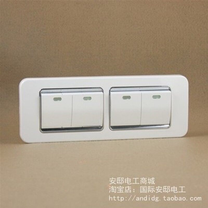 联峰电器 联威118系列四开单控 四联单控开关 118大盒118四位盒