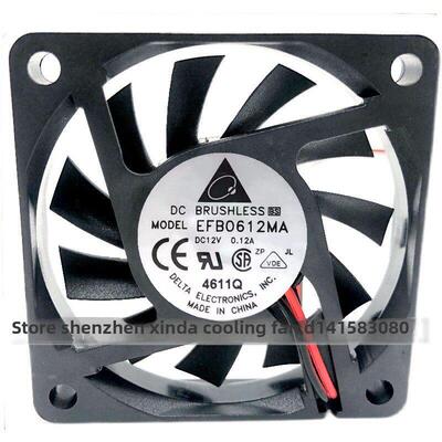 原始Delta 6cm 6010 12V 0.12A Efb0612Ma超安静超薄Cpu冷却风扇