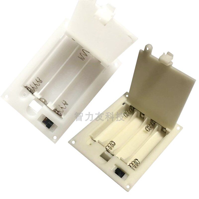 7号3节翻盖电池盒7号4节扣盖6V电池座AAA*3翻盖4.5V带开关嵌入式