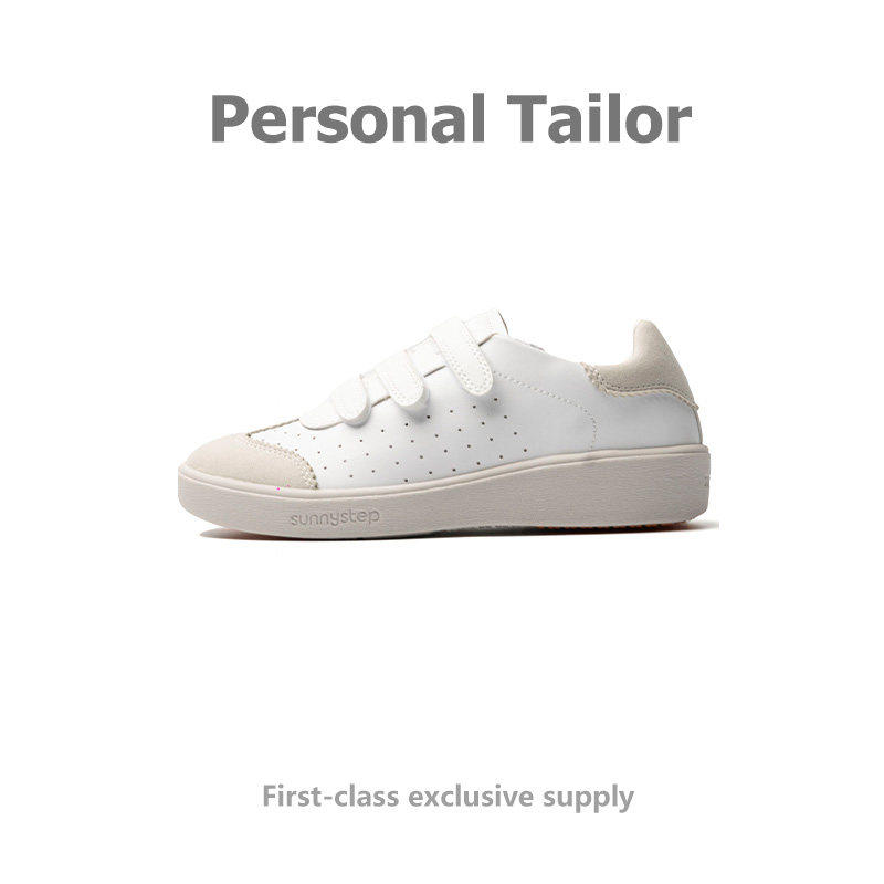 学院风拼色魔术贴厚底休闲鞋男女百搭透气小白鞋 CA-1583