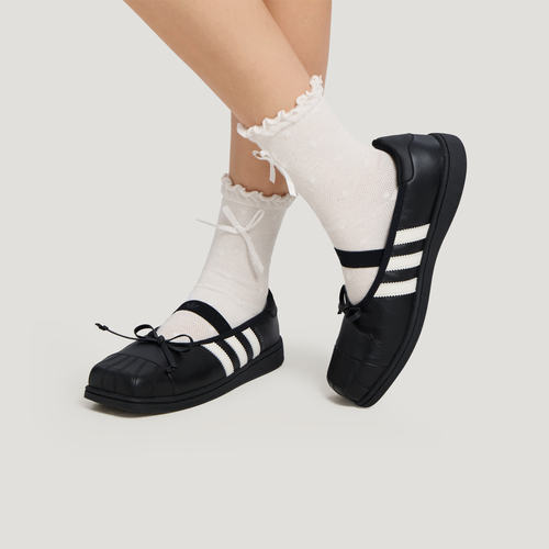 JENNIE联名款adidas阿迪达斯三叶草男女鞋芭蕾风方头休闲鞋LB3787