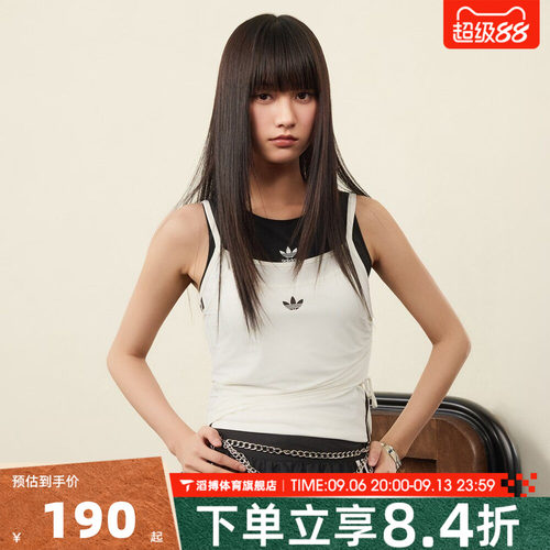 adidas三叶草女夏季运动吊带背心