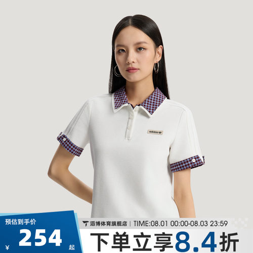 adidas三叶草女夏季运动POLO衫