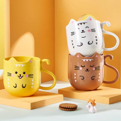 小动物萌猫卡通刷牙杯家用洗漱杯