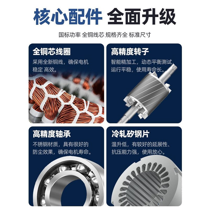 两相全铜小型4KW电动机马达7503220V单相电机异步有刷电机交流