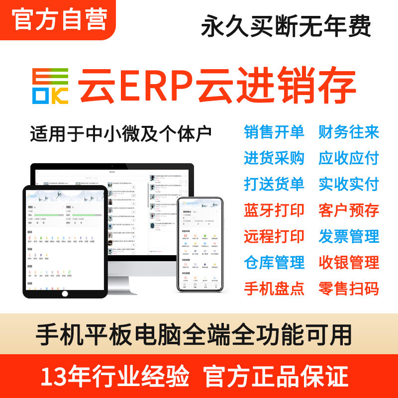 云ERP云进销存财务零售永久买断