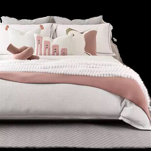 现代展厅小清新可爱儿童房床品粉色女孩房样板间床上用品多件套