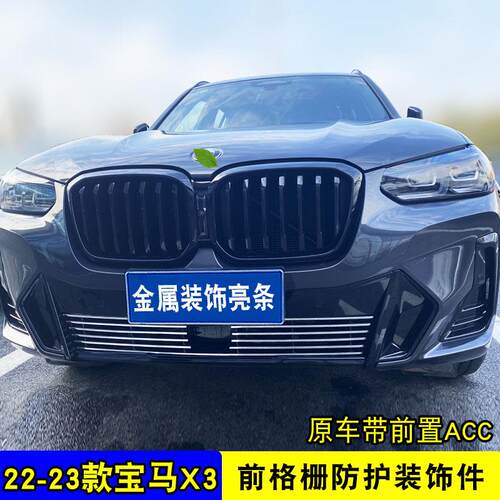 宝马X3中网改装饰条 外观专用前杠爆改大包围配件防虫网亮条用品
