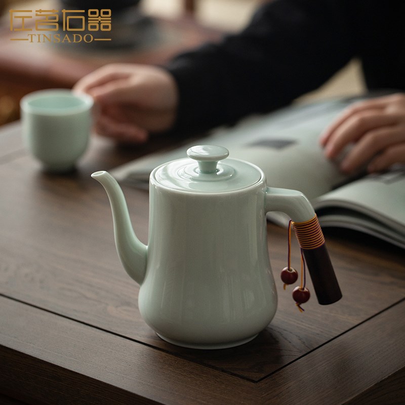 左茗右器影青瓷泡茶壶大容量冷水壶冷水壶防烫花茶壶陶瓷水具套装