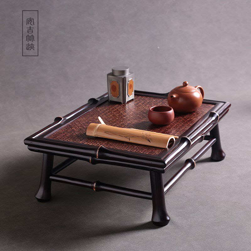 竹迹邛竹茶桌榻榻米茶几手工席面日式飘窗桌子围炉煮茶矮桌干泡台