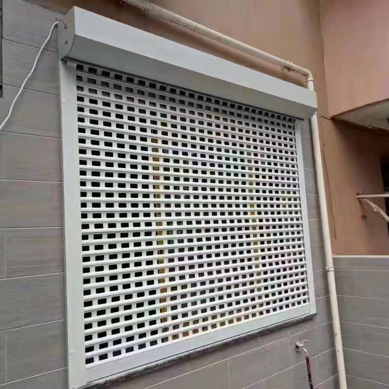 防盗卷帘窗帘安装外遮阳卷帘窗百叶阳台商场电动升降卷帘门智能