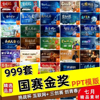 挑战杯ppt模板创赛高级三创新创业大赛竞赛互联网加国创大创比赛