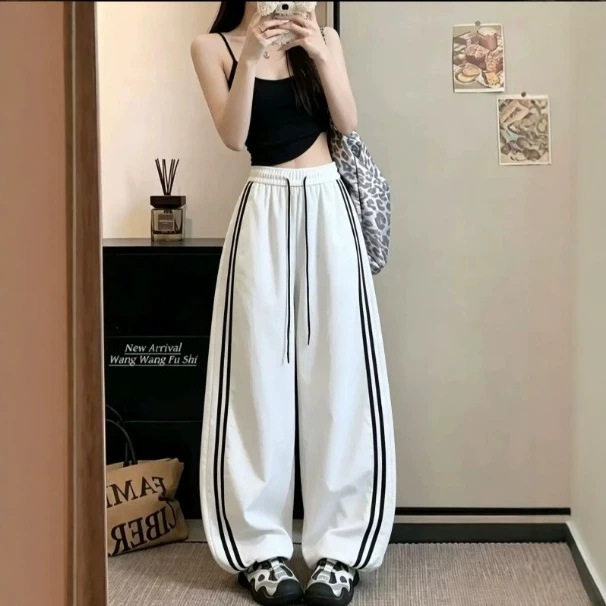 夏季速干高腰显瘦阔腿弯刀裤女