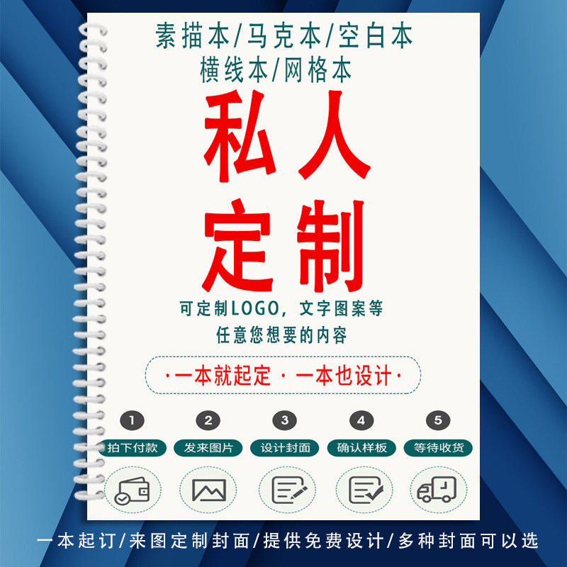私人定制a4素描本速写本b5来图封面马克本a5绘画本网格横线记事本