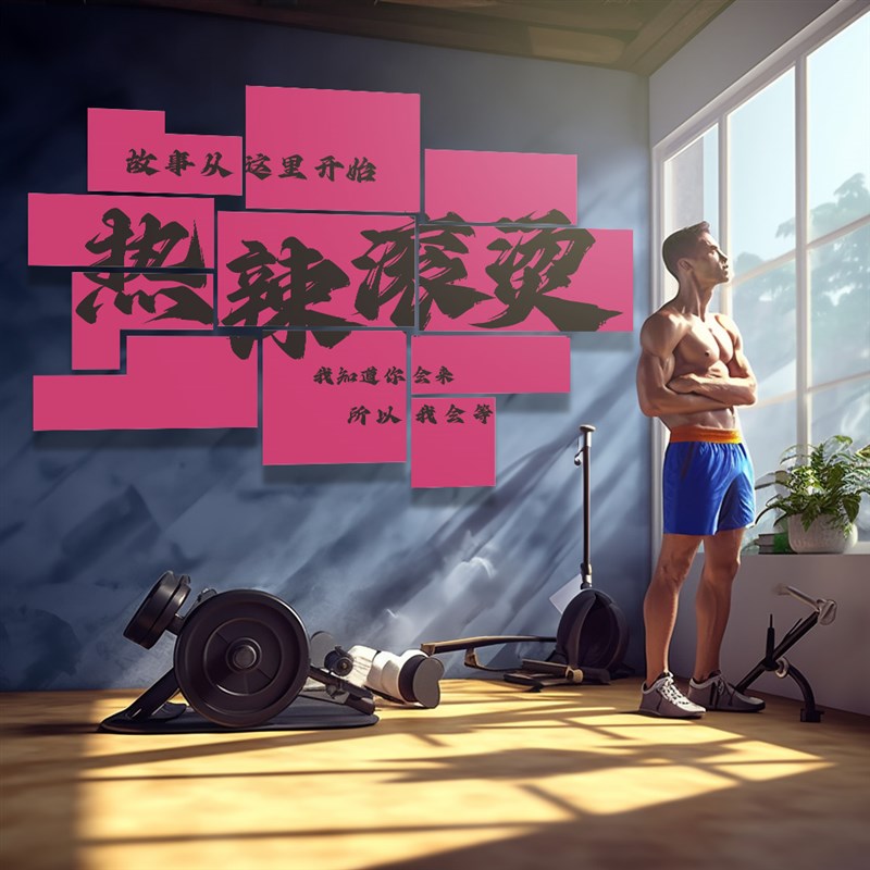 网红打卡互动背景墙贴小院露营风氛围布置楼梯间过道墙面装饰画