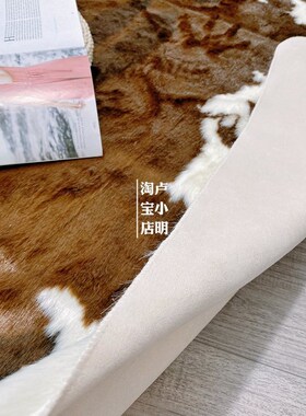 棕牛仿动物地毯挂垫茶几卧室房间客厅床边飘窗入门毯A28 A25 A15
