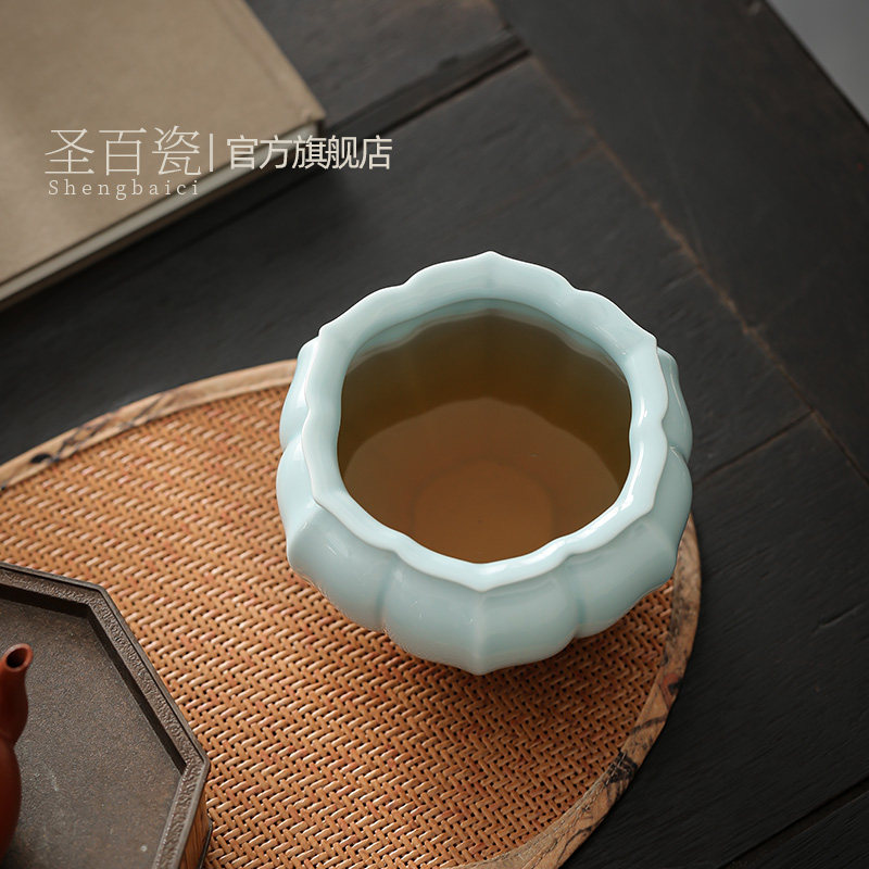 陶瓷小号茶洗创意建水杯洗家用水盂茶渣缸茶点盘功夫茶具茶道配件