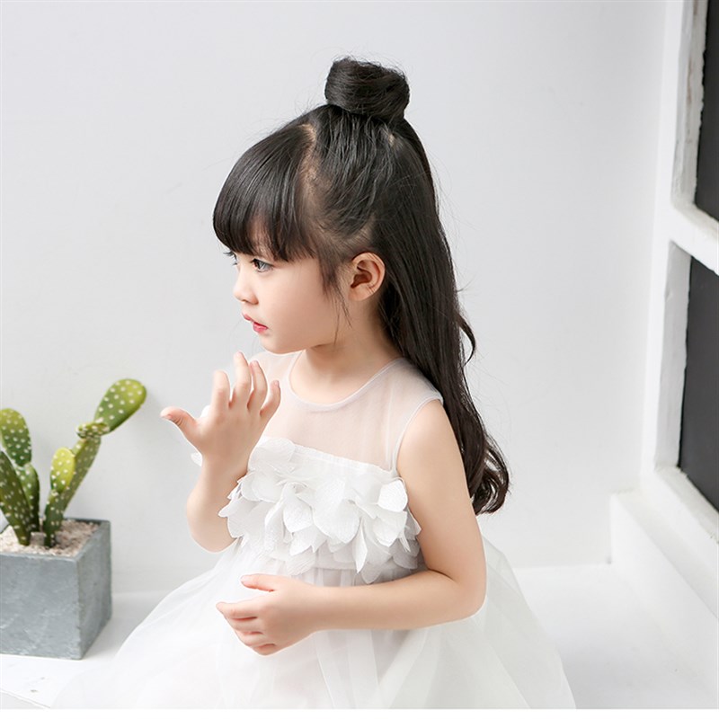 抓夹超小发包双丸子头 新年春节汉服儿童节 女童发饰  花苞头假发