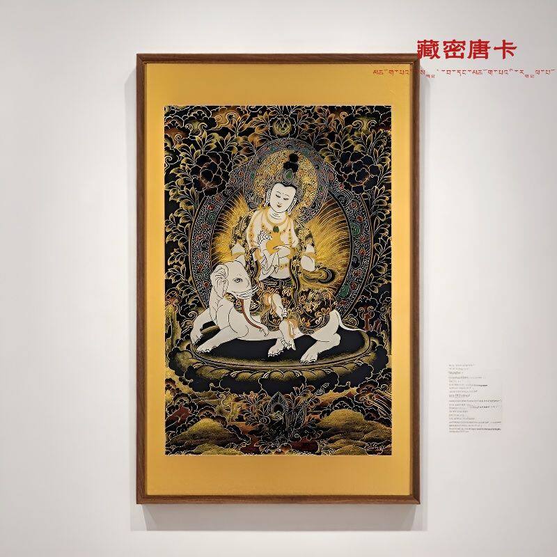 【刺绣唐卡】普贤菩萨  藏式装饰画佛堂客厅壁画中堂玄关中式挂画