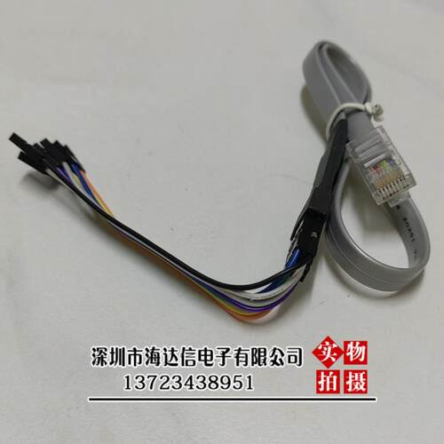 周立功编程器烧录器转换线 JTAG/ISP下载线8 水晶头方型9针测试座