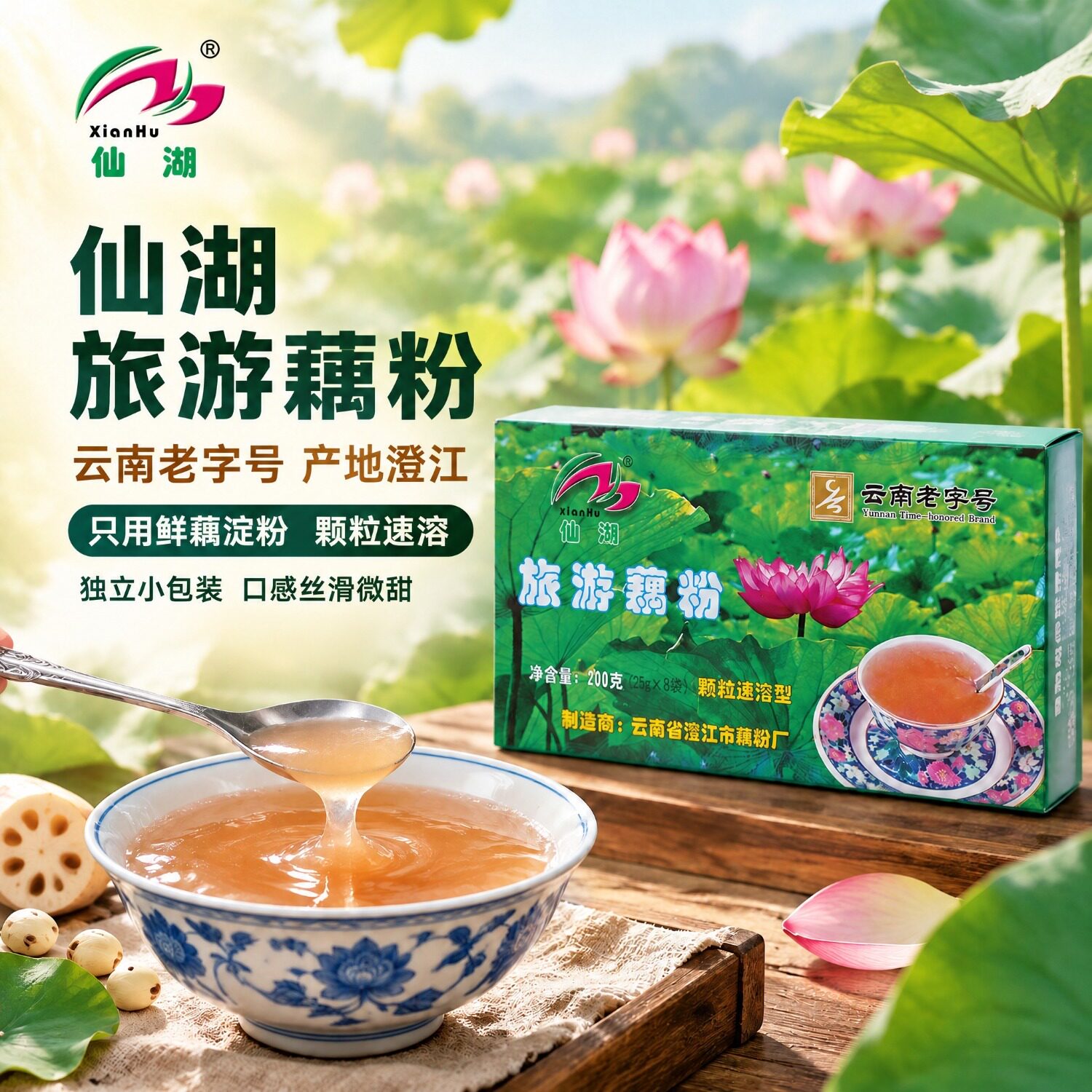 仙湖旅游藕粉200g正宗藕粉云南澄江独立包装云南老字号经典包装