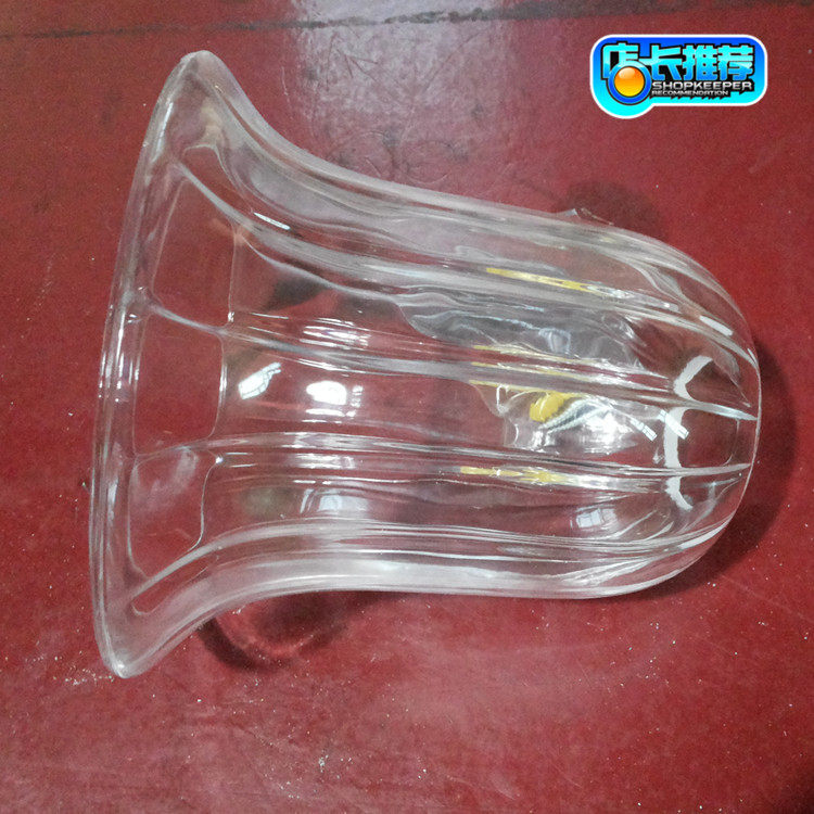 欧式灯具吊灯透明玻璃灯罩适合E27灯座带竖条纹玻璃灯罩DIY灯具配