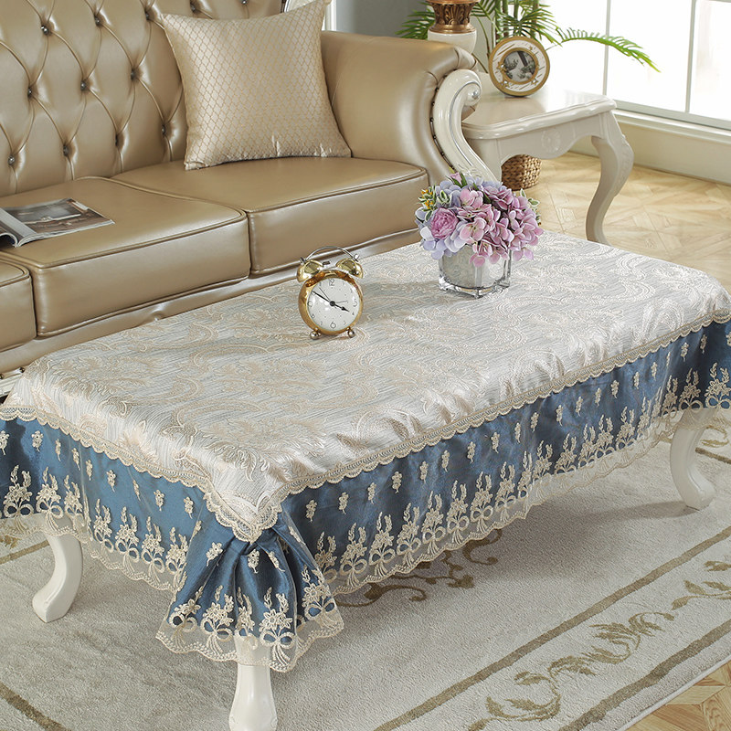 茶几桌布欧式蕾丝布艺盖巾电视柜防尘罩套长方形客厅餐桌垫茶几垫