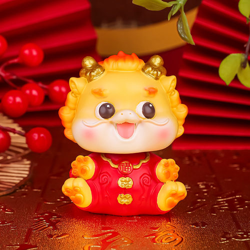 灵机生活馆祥龙献福摆件2026马年可爱萌龙公仔龙宝创意桌面装饰