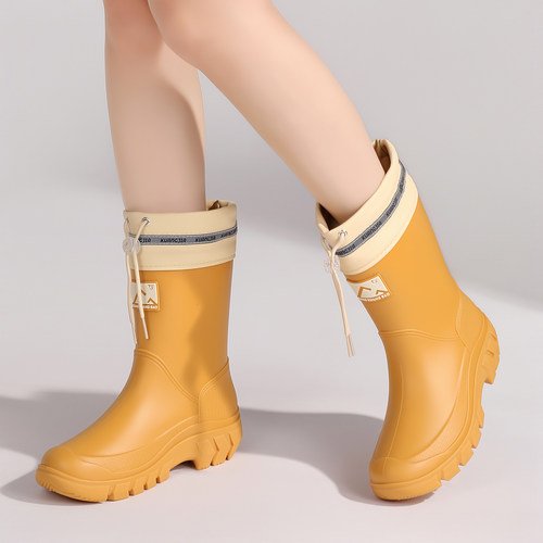 【出口日本】厚底中筒女雨鞋