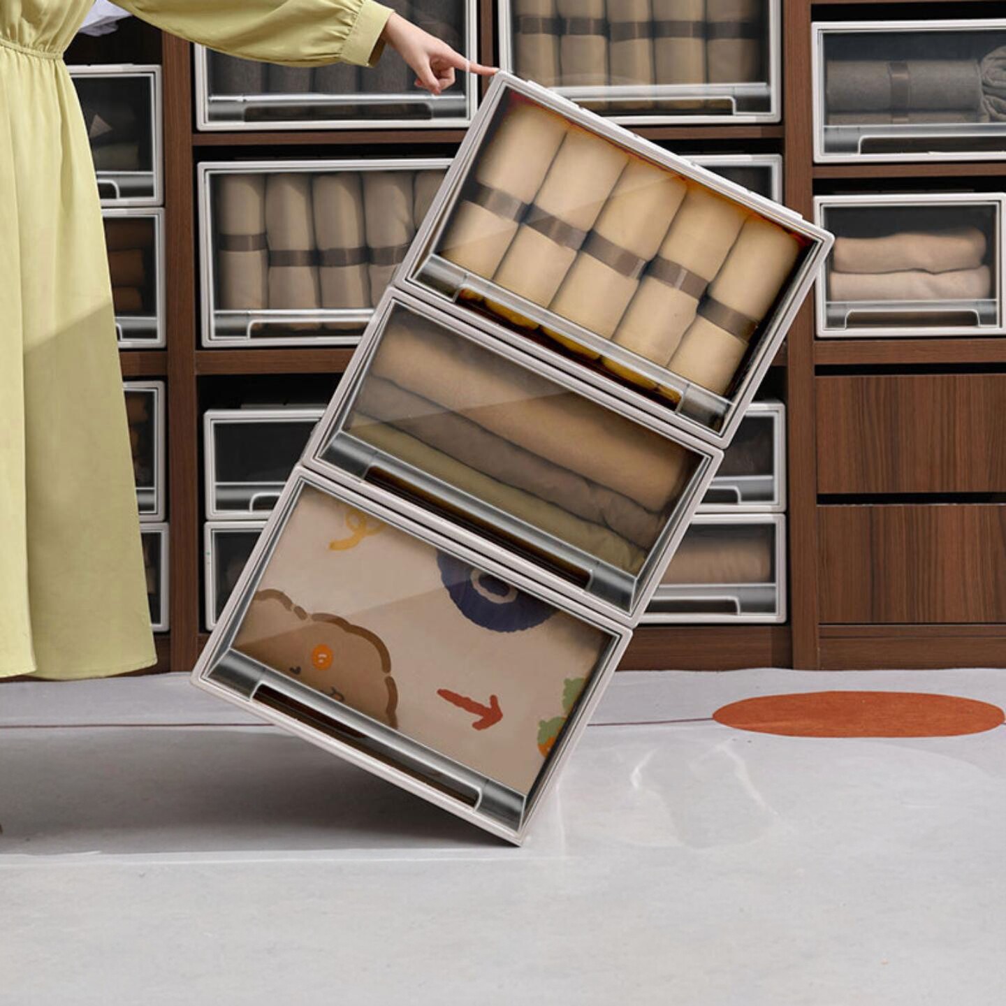 欧式抽屉式储物箱衣服化妆品收纳盒收纳抽屉家用收纳柜桌面收纳箱