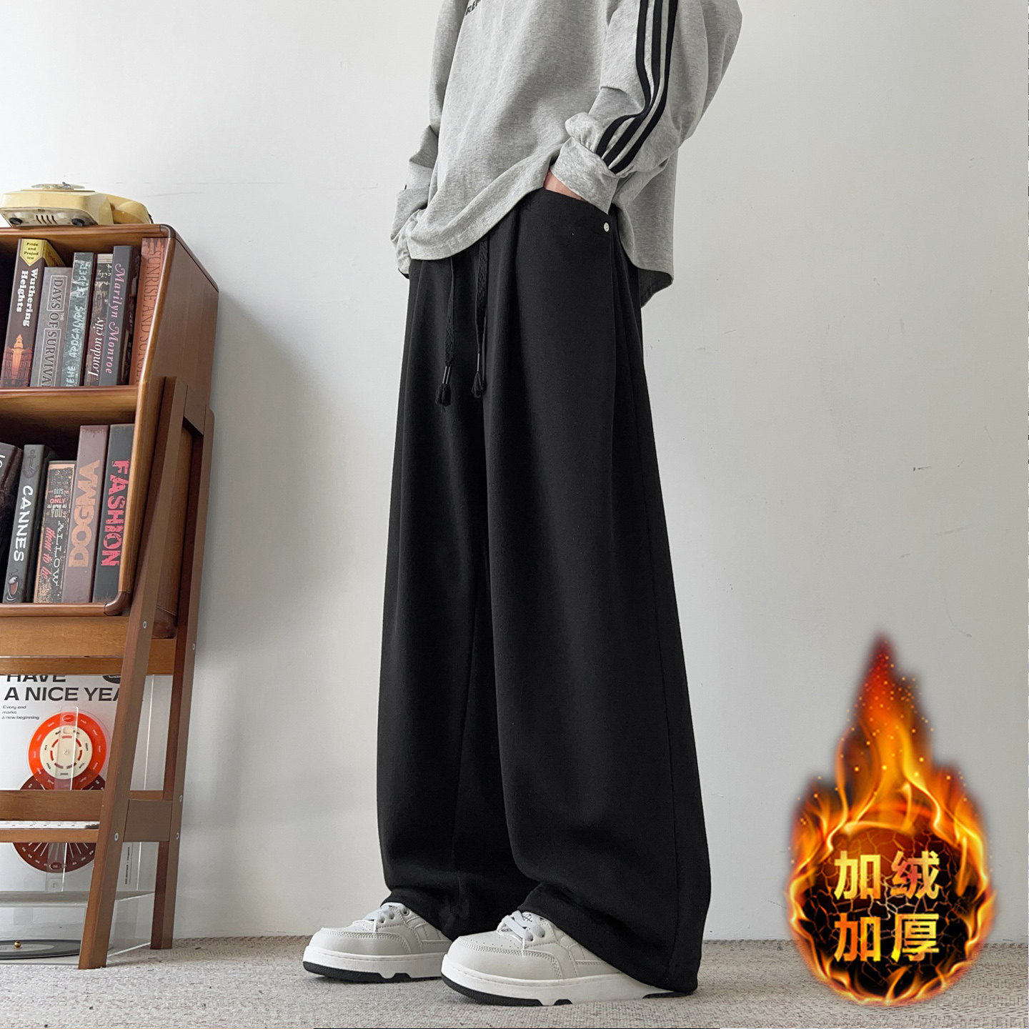青少年百搭款宽松有型防寒长裤