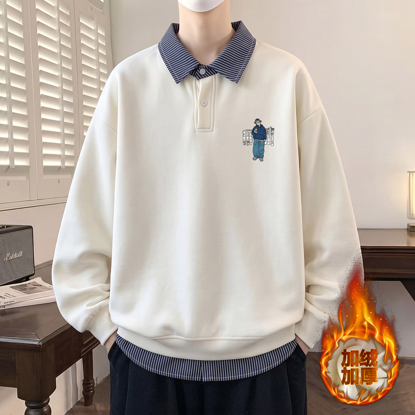 加厚宽松休闲卡通印花百搭上衣