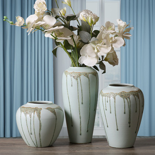 陶瓷插干花瓶水培养殖样板房装饰品客厅餐桌酒柜书房办公桌面摆件