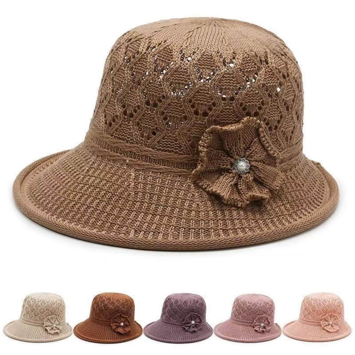 草帽女士新款遮阳防晒帽夏季沙滩渔夫帽骑车盆帽中老年妈妈太阳帽