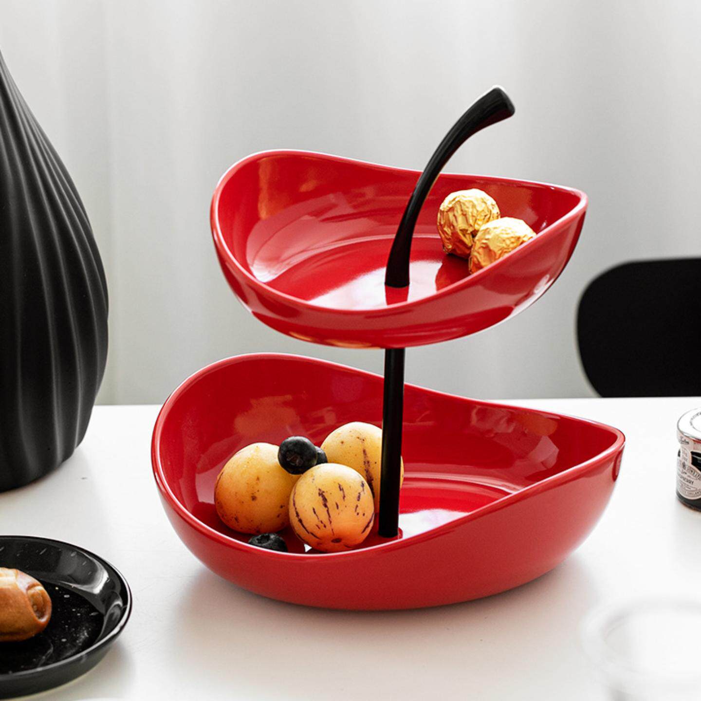 轻奢高档陶瓷水果盘家用客厅茶几摆放零食盘点心盘美容院果盘串盘