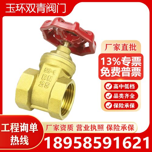 全铜闸阀水表空调阀门铜闸阀4分6分1寸2寸DN15 20 25 32 40 50 65
