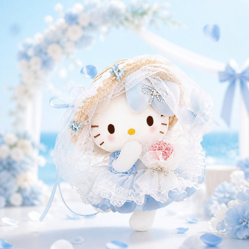 正版三丽鸥海盐花嫁凯蒂猫公仔