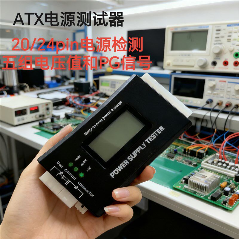 atx电源测试仪故障诊断lcd液晶显示五组电压值和PG信号电源测试器