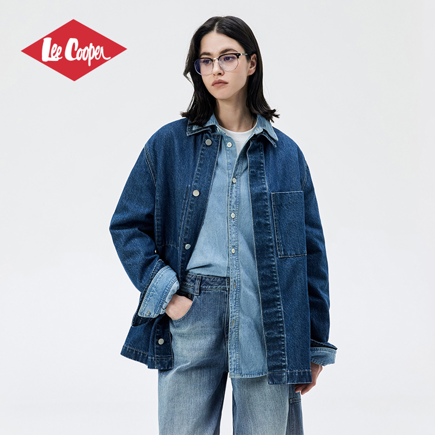 【孟子义同款】Lee Cooper牛仔外套女百搭夹克牛仔衬衫薄款春秋 - 实物图