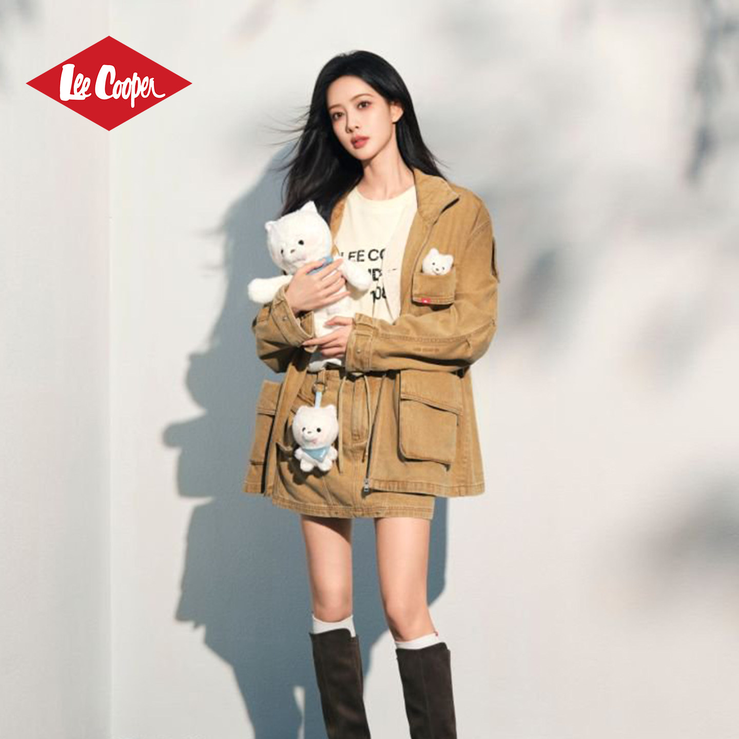 【孟子义同款】Lee Cooper工装多口袋立领外套女士春季新款休闲